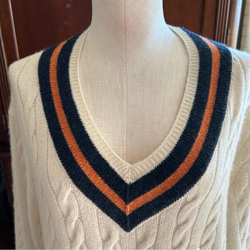 Polo Ralph Lauren Cricket Wool Alpaca Cashmere V-Neck Sweater Mens XL - Picture 3 of 16